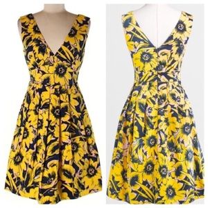 J. Crew Saffron and Navy Floral Dress